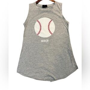 Cooperstown Baseballism Women’s Gray Tank Top Size Small